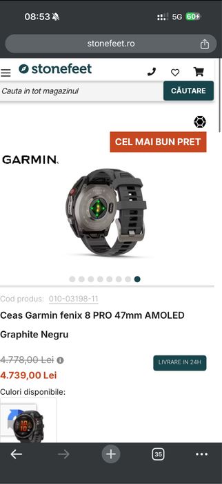 Garmin fenix 8 pro 47 mm. Purtat cateva ore. Vreau sa trec inapii la Apple ultra watch.