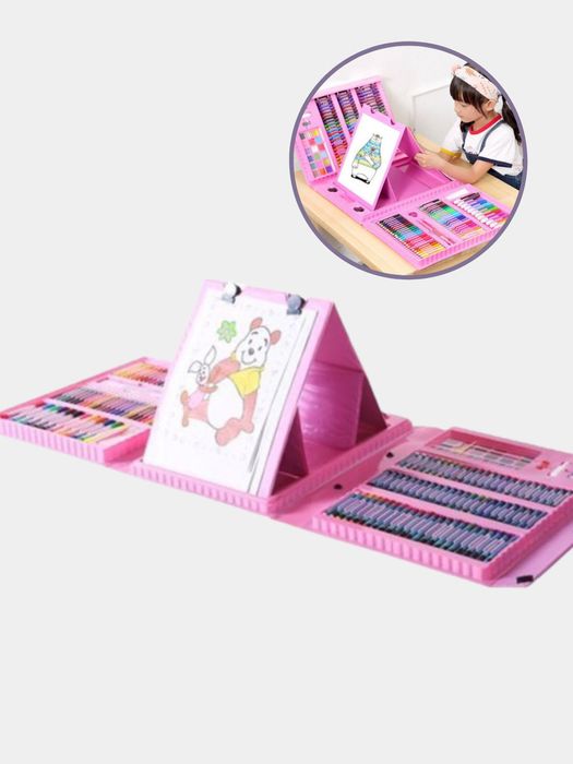 Набор для рисования с мольбертом 208 предметов.