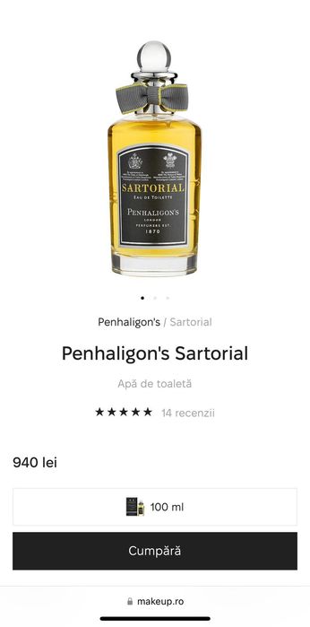 Penhaligon’s - Sartorial ROYAL 100ml, 100% original, cumpărat din UK