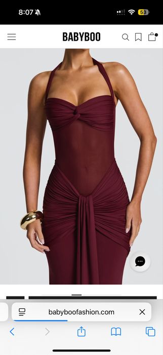 Официална дълга рокля от Babyboo - S размер- VIXEN MAXI DRESS - CHERRY LACQUER