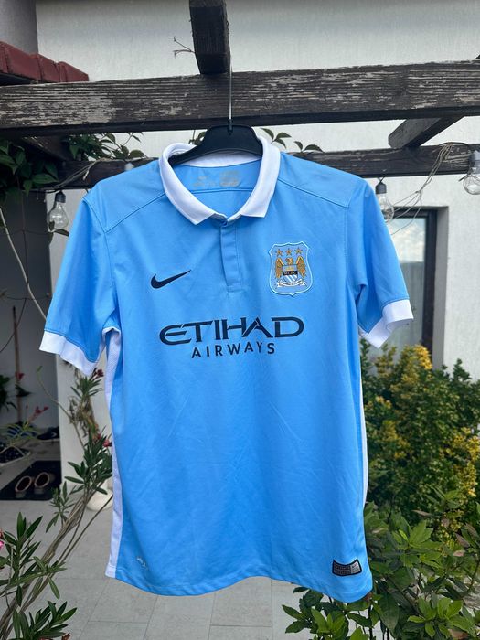 Tricou Fotbal Manchester City 2015 2016 Acasa Nike Dri-Fit Original