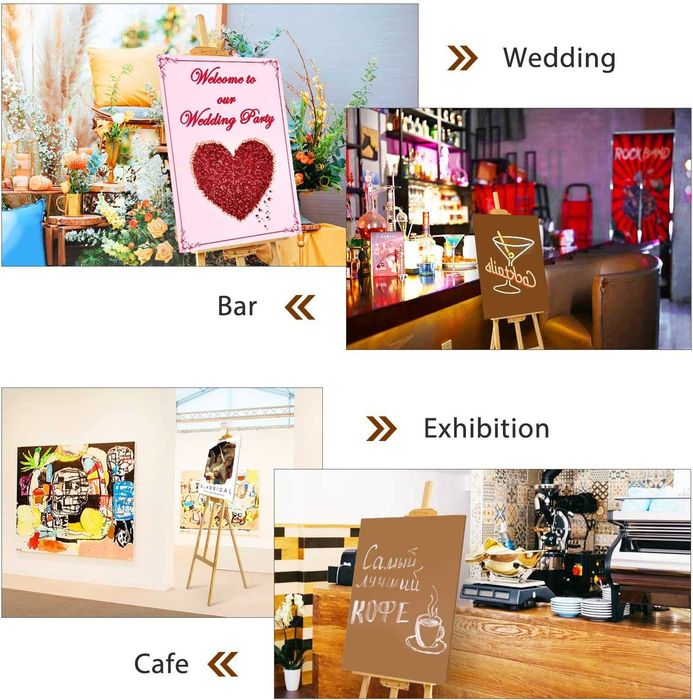 Дървен статив за изложение картини декорация 150см височина