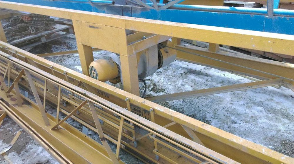 Instalație de uscare pavaje, griper 75 cm, cu pod rulant și conveioare