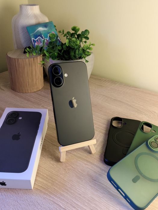 Iphone 16 128gb 90% bat., Black, Full box + 3 huse
