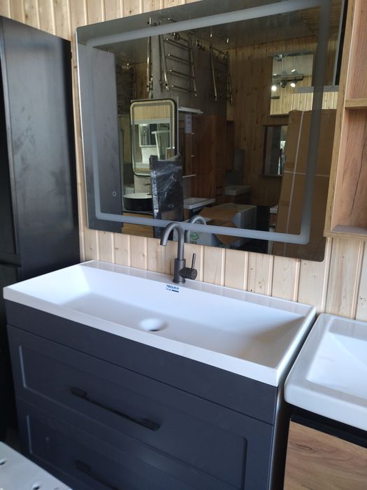 Тумба раковина 100 с зеркалом