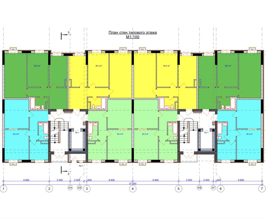 Квартира 50 м² в ЖК Uchtepa Avenue. Коробка. Макаронная фабрика