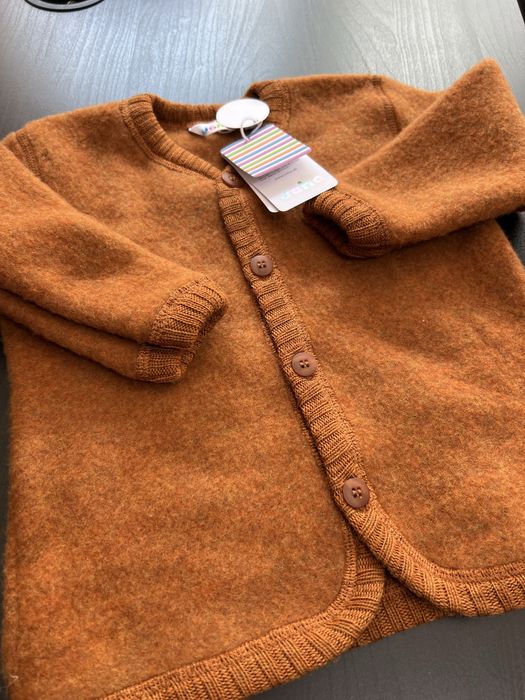 Cardigan 100% lână merinos fleece Joha, mărimea 90 (1-2 ani)