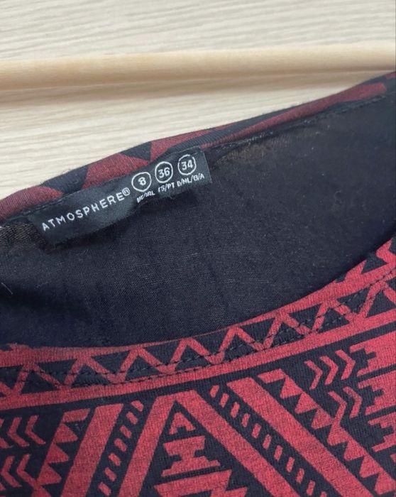 Rochie rosu negru Atmosphere S maneca 3/4 95% vascoza