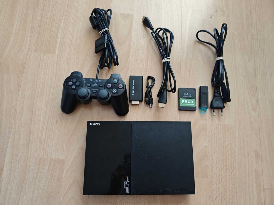 Playstation 2 с HDMI и качени игри GTA , God of War, Need For Speed