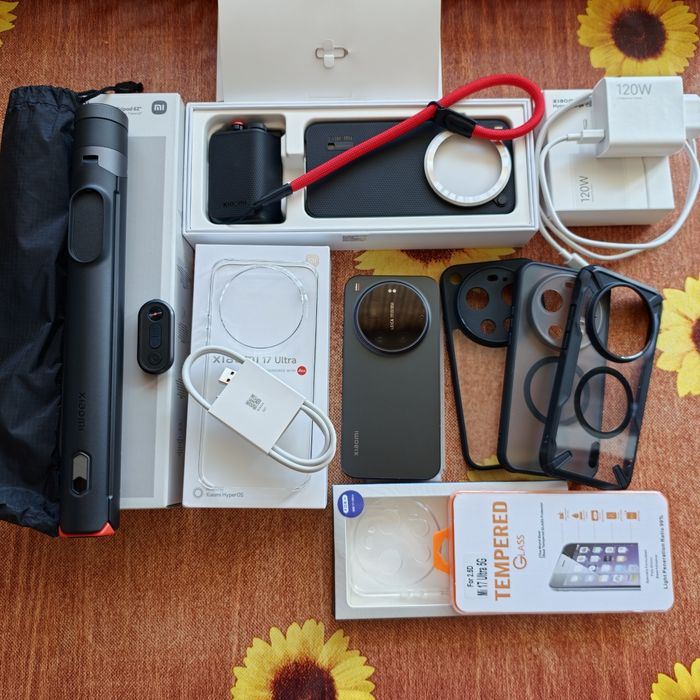 Xiaomi 17 Ultra + Photography Kit Pro + 120W HyperCharge Combo + Zoom Floor Selfie Stick Tripod 62" + подаръци