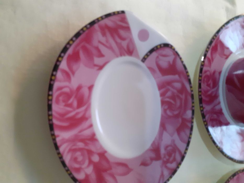 Servici cafea, porțelan China - 6 cești + 6 farfurioare - 100ml.