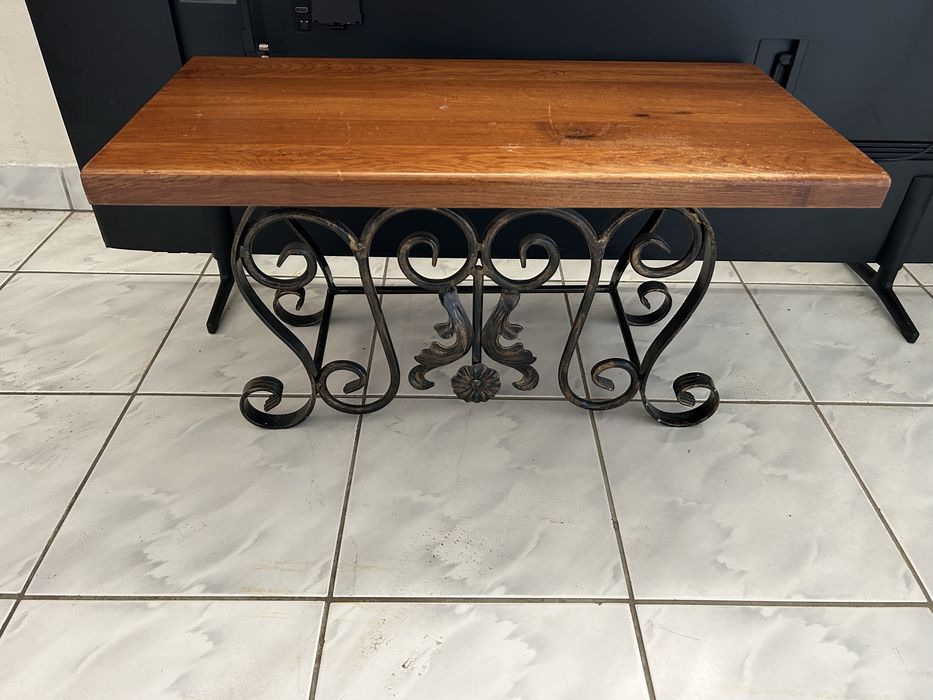 Masa lemn masiv cu fier Forjat