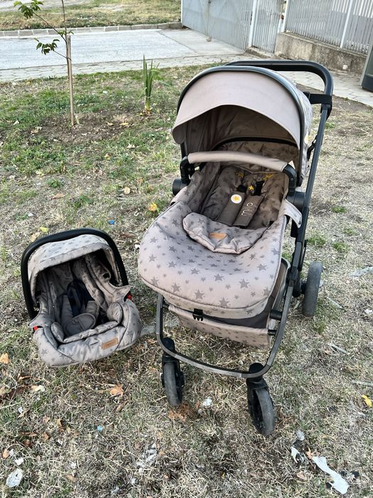 Бебешка количка комбинирана Чиполино кошче за новородено 3 в 1