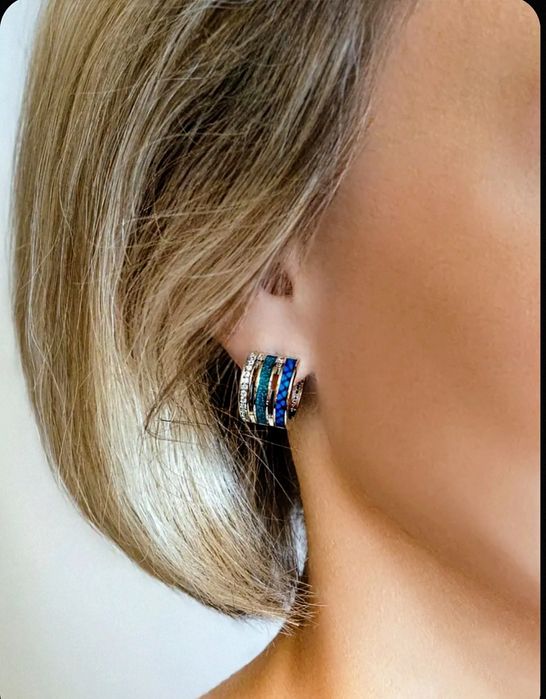 Серебряный Комплект Trinity с эмалью