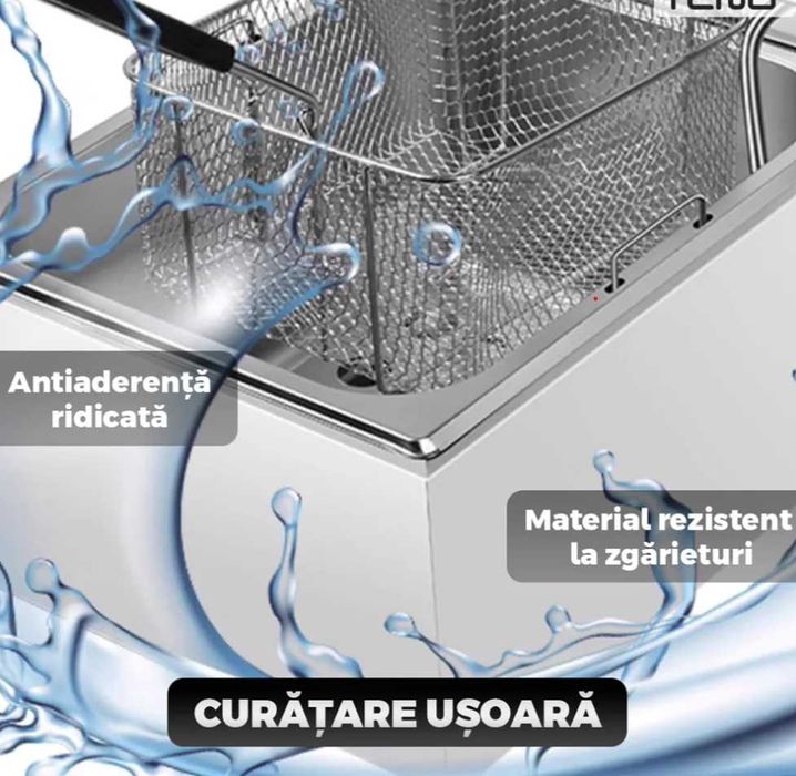 Friteuza electrică inox de 6 litri 2500W