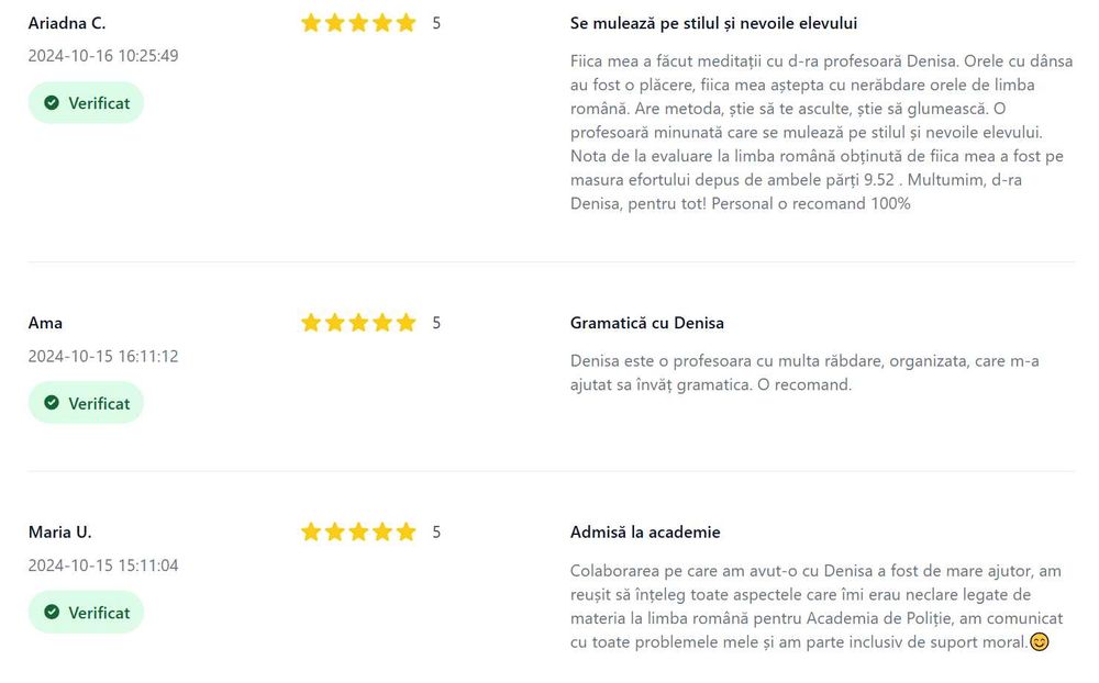 Meditații Limba Română - gramatică (Subofițeri/Academia de Poliție)