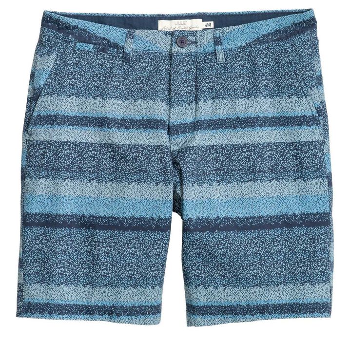 H&M - 6 pantaloni scurti din bumbac slim fit mar. 31 (US)/S-M/46 [talie cca 85 cm.], noi, eticheta