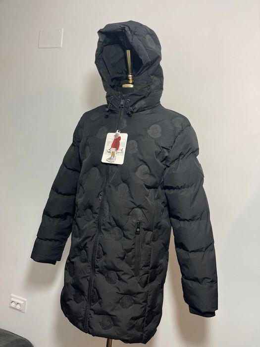 Geaca barbati lunga,albastru si negru