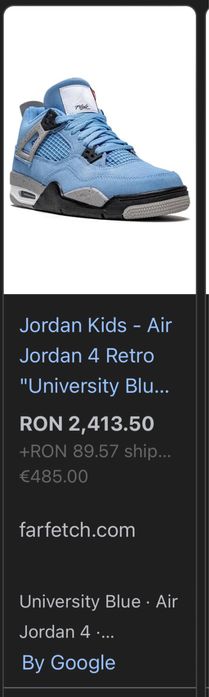 Jordan 4 University blue Marimea 40 in stoc acum