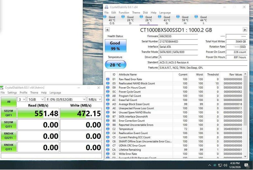 1TB SSD - Samsung, Crucial BX500, King Spec, SanDisk, WD
