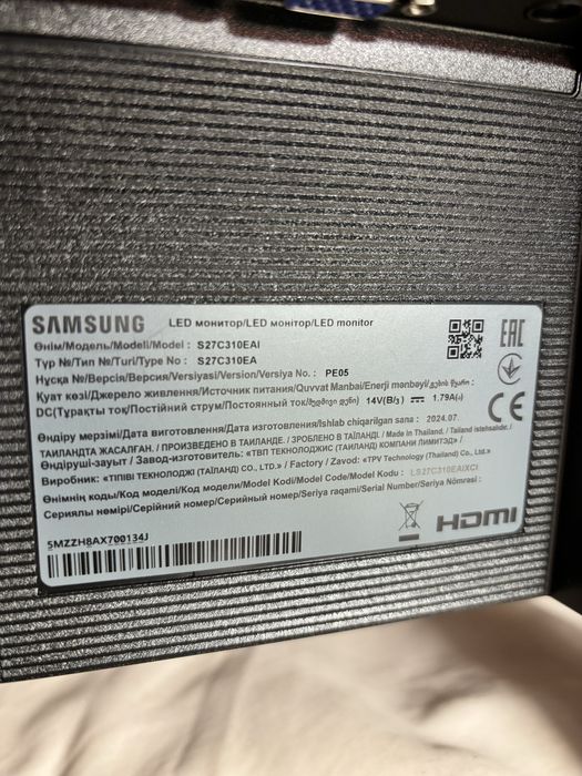 Монитор Samsung 27” S27C310EAI