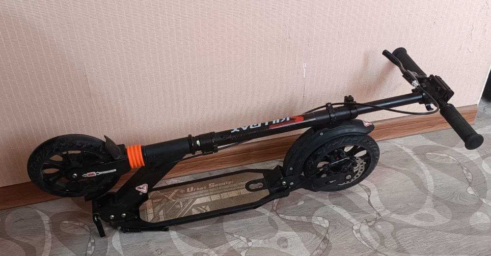 Премиум самокат Scooter Urban с ручным тормозом + скейтборд в подарок