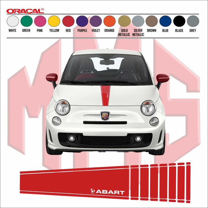 Стикер Лента с скорпион Abarth за преден капак / Подходящи за Fiat