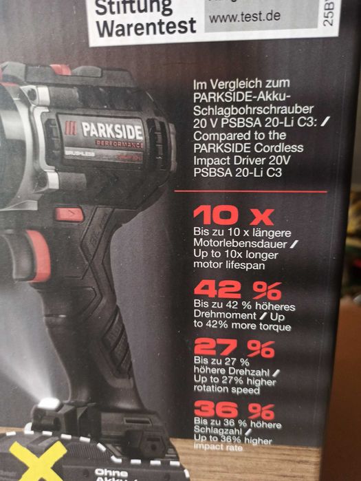Masina de gaurit si insurubat cu percutie ParkSide Performance 20V
