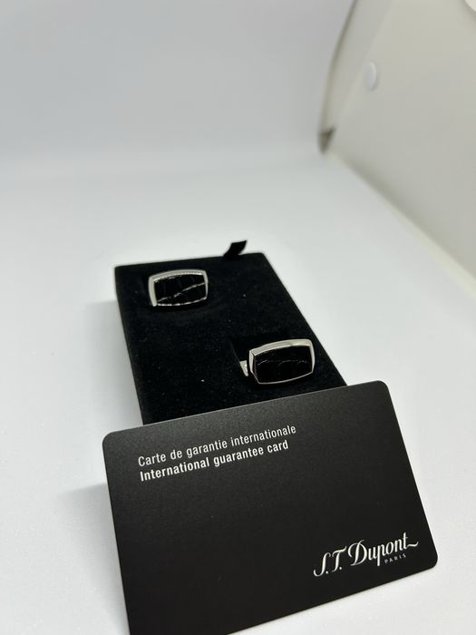 S.T. Dupont Butoni/Cufflinks Etiquette Black Alligator originali