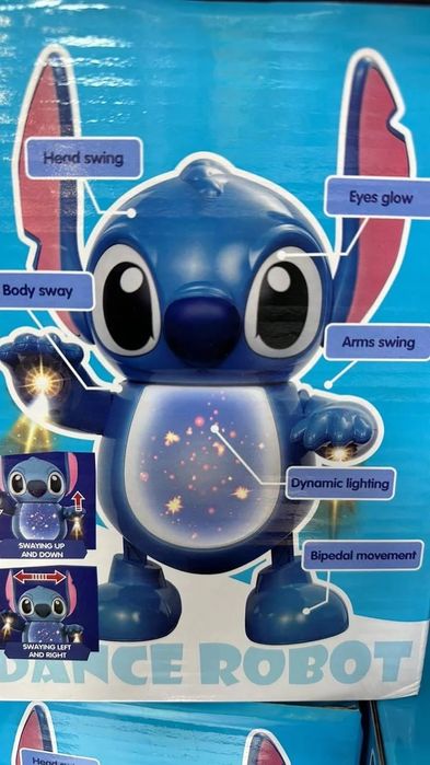 Интерактивен пеещ и танцуващ Стич, Фигурка Стич със Светлина, движение