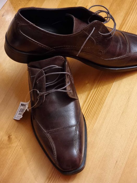 papuci Pantofi piele Derby Brogue - office nunta botez ocazie birou
