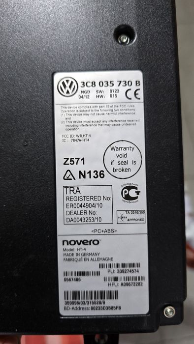 RNS 315 Passat b6 b7 cc golf touran caddy cu modul bluetooth