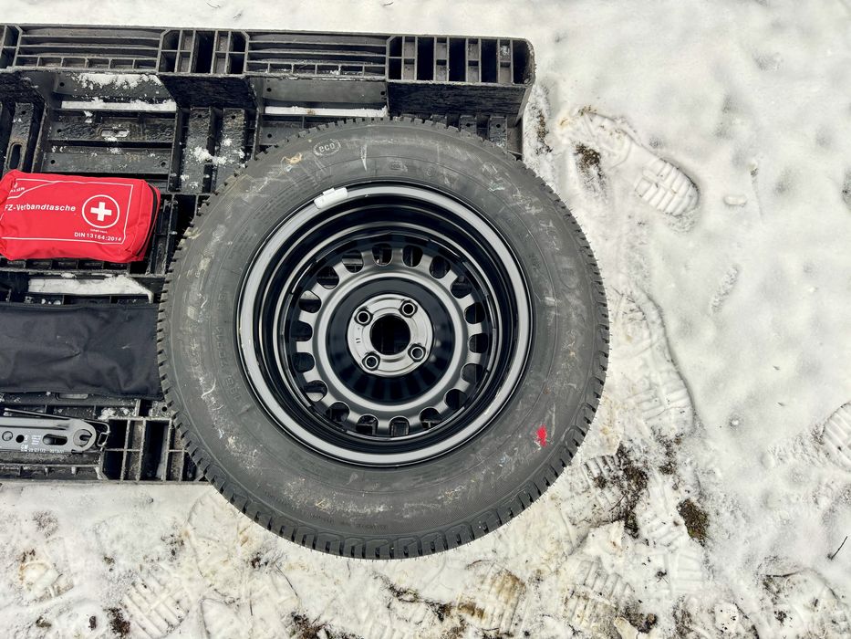 ЧИСТО НОВА Резервна гума+джанта 14цола 4x100+Авариен комплект за Opel