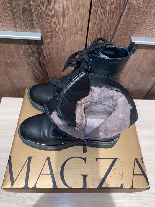 Зимние кожаные ботинки на девочку