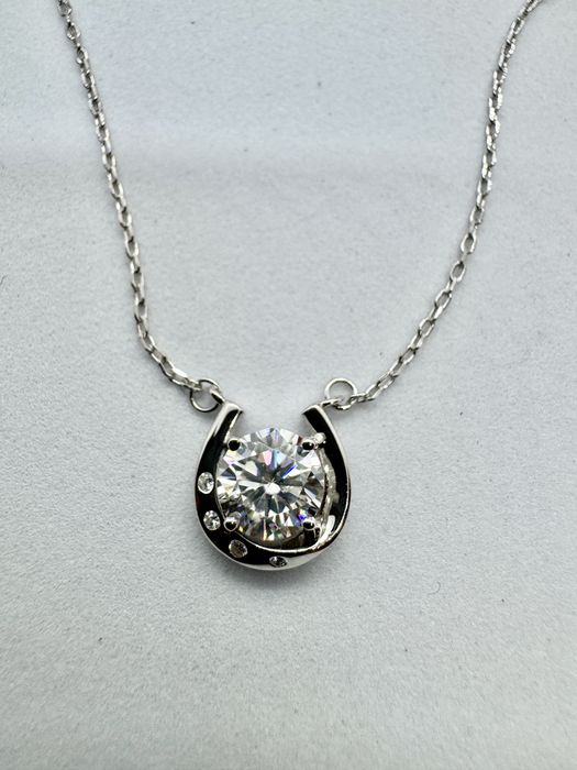 Сребърно колие с мойсанит (Диамант) 1 карат