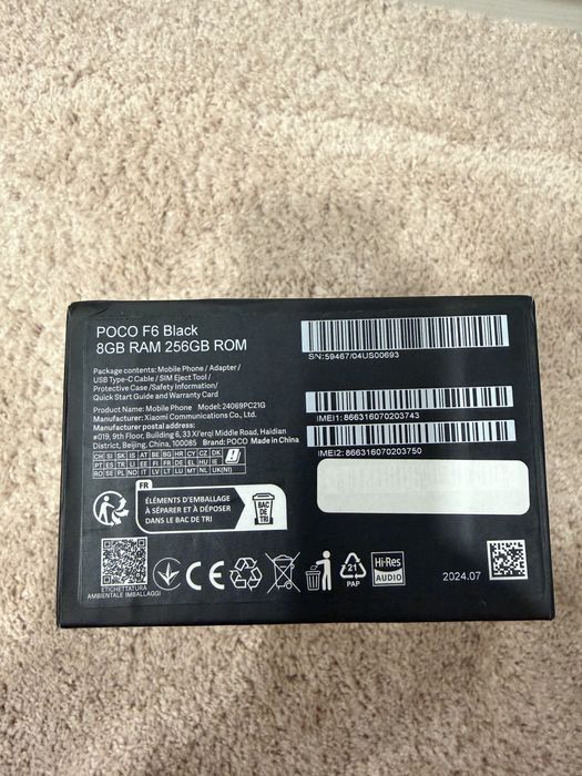 Telefon mobil Poco F6, 8GB RAM, 256GB, 5G, Black