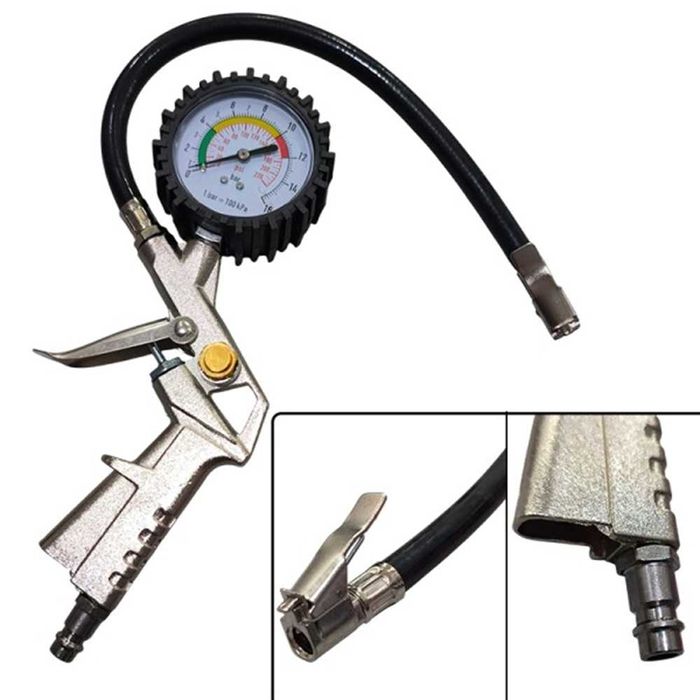 Пистолет с манометър за помпене на гуми - 0/16 Bar.