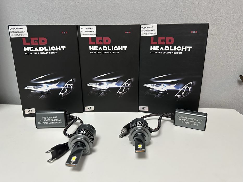 Set 2 Becuri Auto H7 Led, V68, Canbus, 180W,16000 lm ~ Promotie !!!