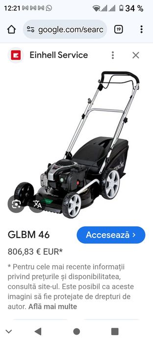 Vând mașina de tuns gazon