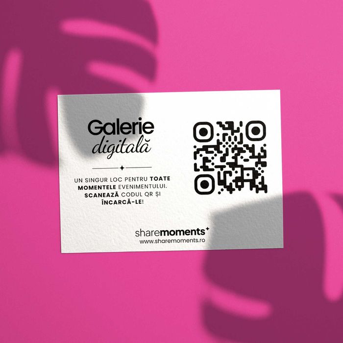 Card QR Nuntă - Galerie digitală cu Poze și Videoclipuri de la invitați