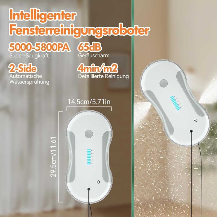 Робот за прозорци Jnerkert 5800Pa, 80ml,Гаранция,БЕЗПЛАТНА доставка до офис на Еконт
