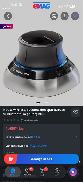 3Dconnexion SpaceMouse Wireless Bluetooth Edition- SIGILAT - NOU