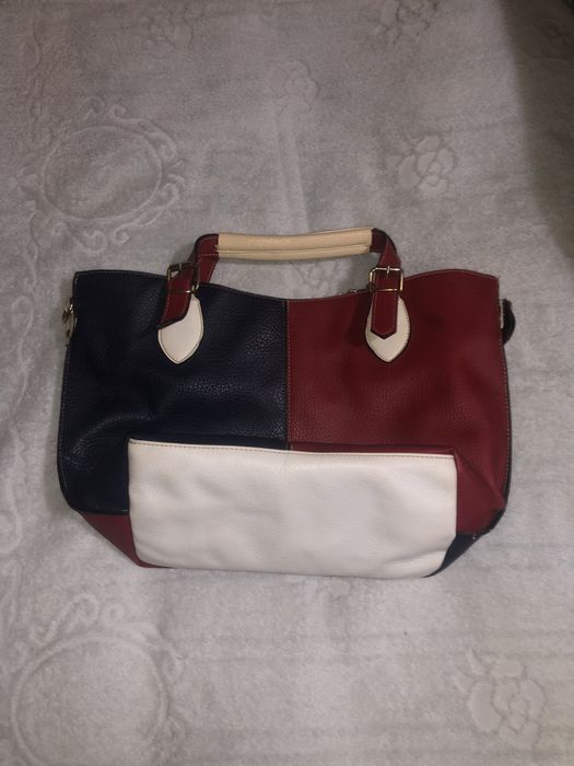 Geantă de piele toomy hilfiger