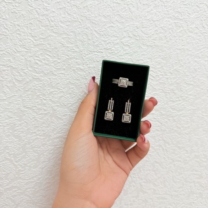 Бриллиант набор кольцо серьги 585 проба