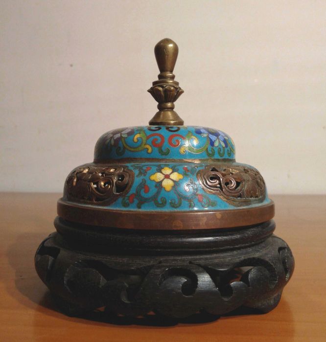 Vas asiatic imperial |bronz si email cloisonné| piesa veche si rara