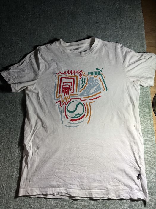 Tricou Puma Alb Cu Design Marime S-M