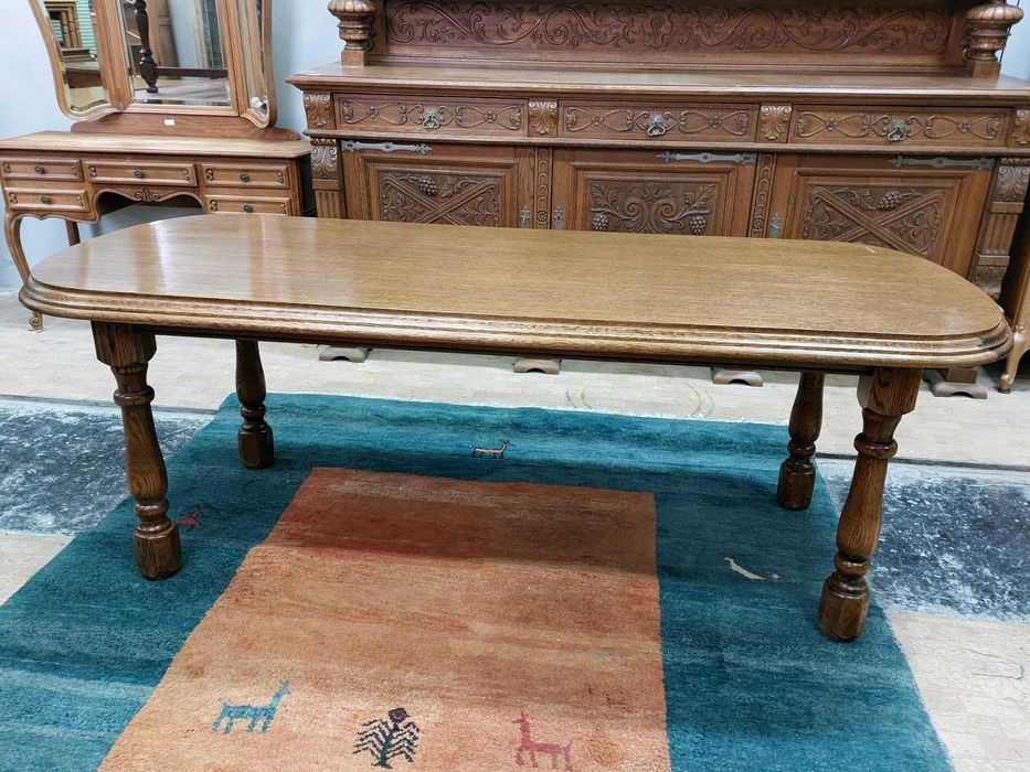 Неразтегателна трапезна маса масив тъмен дъб, 2 броя