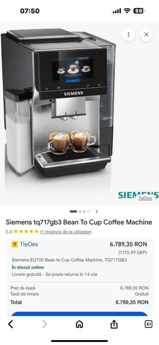 Espressor Siemens EQ 700 integral wi-fi