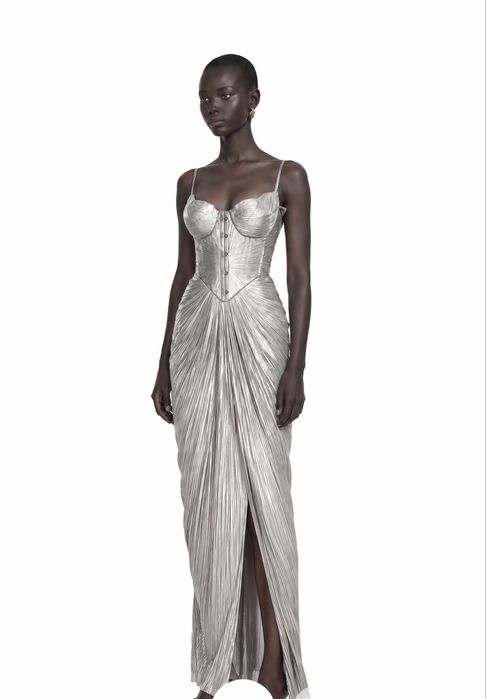 Rochie cu corset argintie