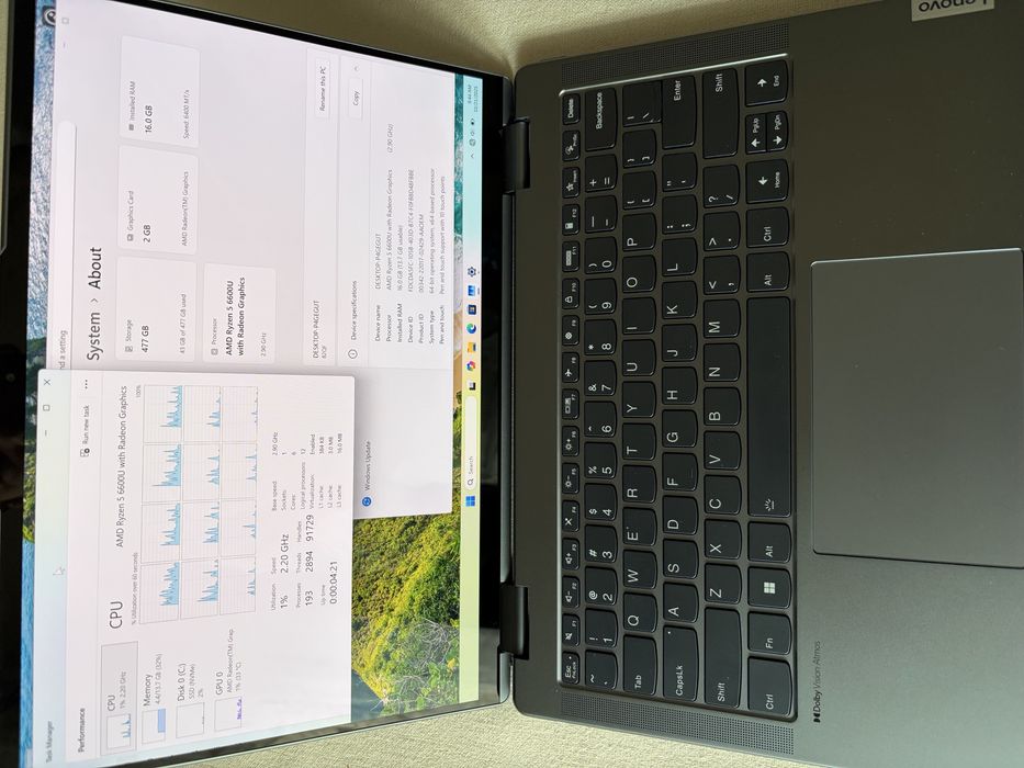 Laptop Yoga 7 Slim 14" albastru Polar Blue